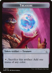 Treasure (20) // Teferi Akosa of Zhalfir Emblem Double-Sided Token [March of the Machine Tokens] | Good Games Modbury