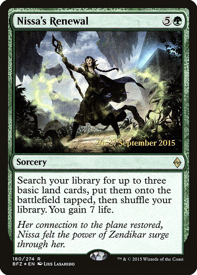 Nissa's Renewal [Battle for Zendikar Prerelease Promos] | Good Games Modbury