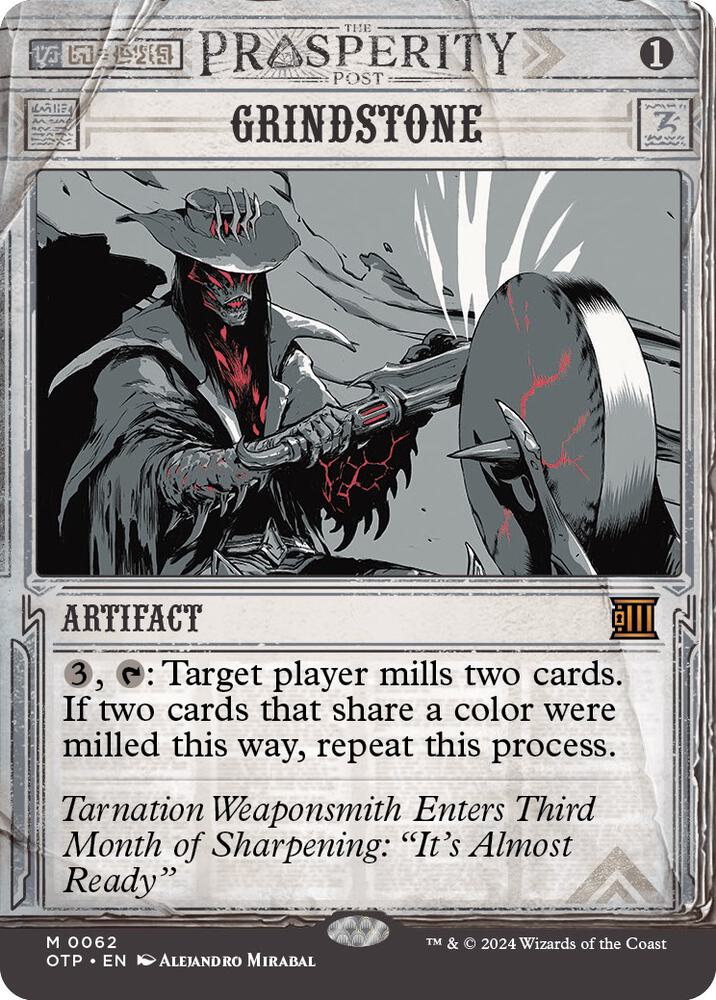 Grindstone 62/65 (Outlaws of Thunder Junction: Breaking News)  - Showcase Foil | Good Games Modbury