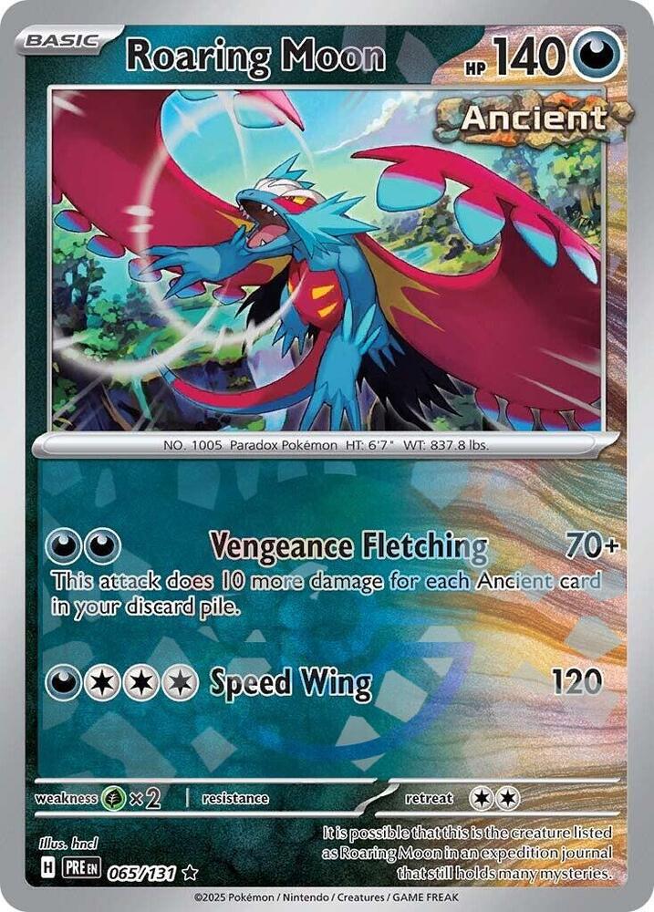 Roaring Moon (065/131) (Poke Ball Pattern) [Scarlet & Violet: Prismatic Evolutions] | Good Games Modbury