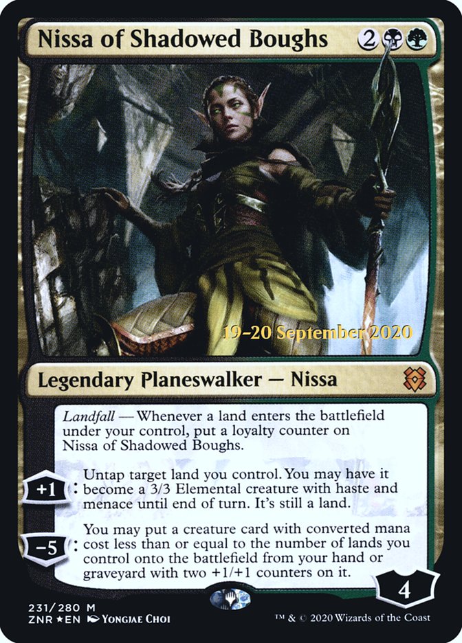 Nissa of Shadowed Boughs [Zendikar Rising Prerelease Promos] | Good Games Modbury