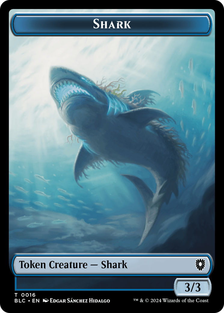 Bird (011) // Shark Double-Sided Token [Bloomburrow Commander Tokens] | Good Games Modbury