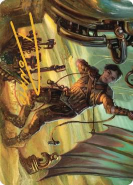 Mishra Excavation Prodigy Art Card Gold Stamped Signature 36 (Art Series: The Brothers' War)  | Good Games Modbury