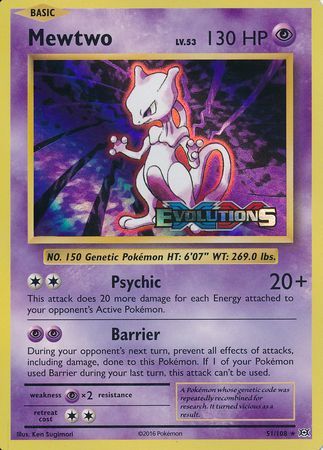 Mewtwo (51/108) (XY Evolutions Prerelease) [XY: Black Star Promos] | Good Games Modbury