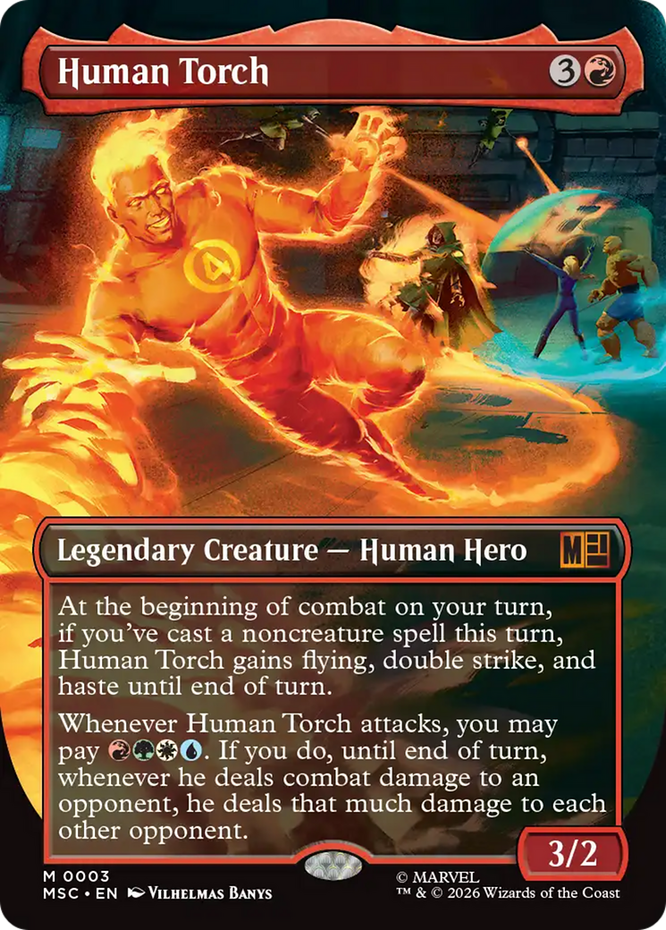 Human Torch (Borderless) [Marvel Super Heroes Commander] | Good Games Modbury