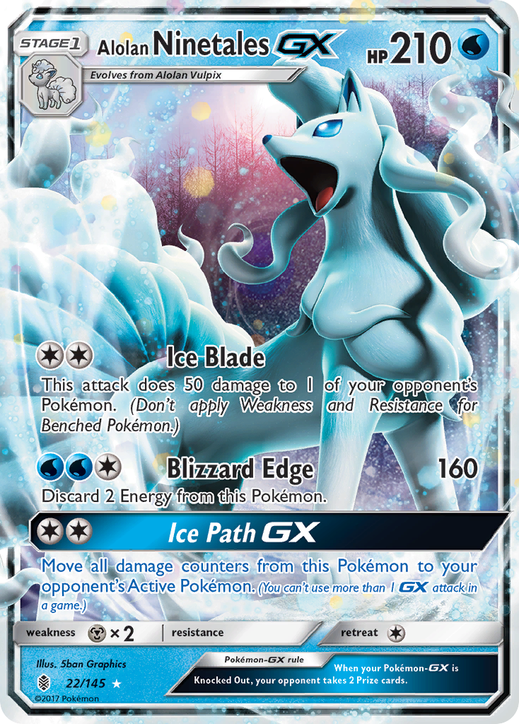 Alolan Ninetales GX (22/145) [Sun & Moon: Guardians Rising] | Good Games Modbury