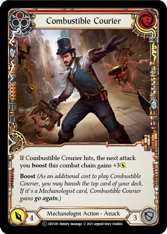 Combustible Courier (Red) [U-CRU109] (Crucible of War Unlimited)  Unlimited Rainbow Foil | Good Games Modbury