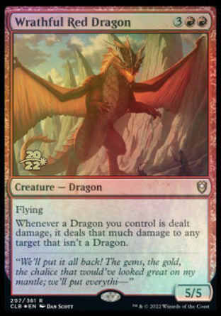 Wrathful Red Dragon [Commander Legends: Battle for Baldur's Gate Prerelease Promos] | Good Games Modbury