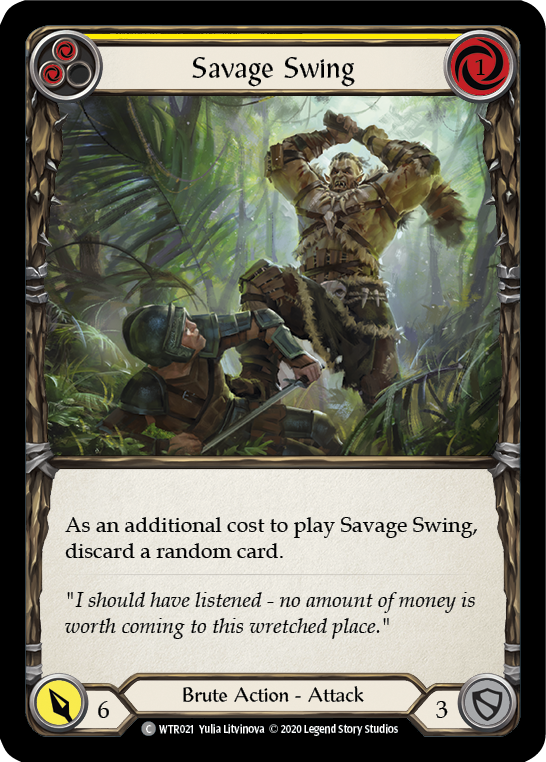Savage Swing (Yellow) [U-WTR021] (Welcome to Rathe Unlimited)  Unlimited Rainbow Foil | Good Games Modbury