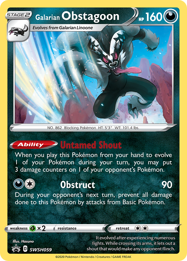 Galarian Obstagoon (SWSH059) [Sword & Shield: Black Star Promos] | Good Games Modbury