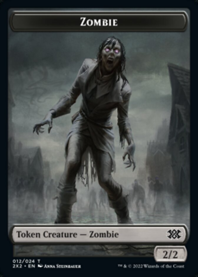Zombie // Knight Double-Sided Token [Double Masters 2022 Tokens] | Good Games Modbury