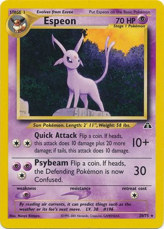 Espeon (20/75) [Neo Discovery Unlimited] | Good Games Modbury