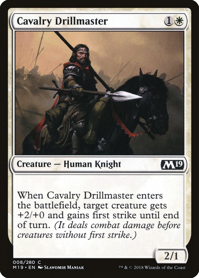 Cavalry Drillmaster [Core Set 2019] | Good Games Modbury