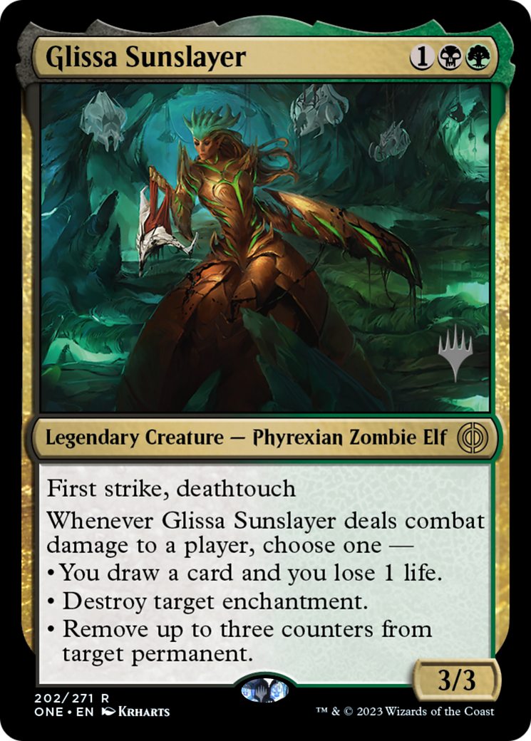 Glissa Sunslayer (Promo Pack) [Phyrexia: All Will Be One Promos] | Good Games Modbury