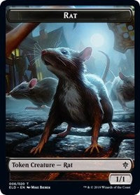 Rat // Food (17) Double-Sided Token [Throne of Eldraine Tokens] | Good Games Modbury