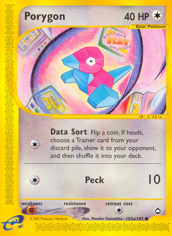 Porygon (103a/147) [Aquapolis] | Good Games Modbury