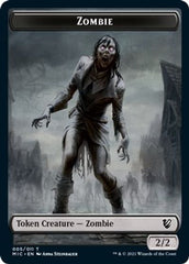 Zombie // Zombie Double-Sided Token (005 MIC/005 MID) [Innistrad: Midnight Hunt Commander Tokens] | Good Games Modbury