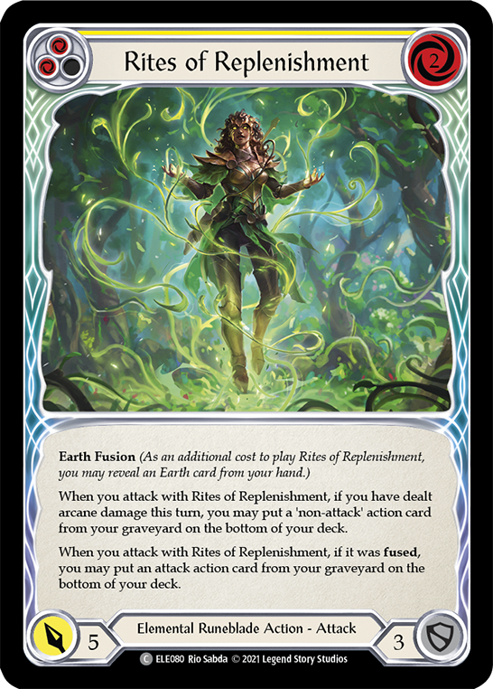 Rites of Replenishment (Yellow) [ELE080] (Tales of Aria)  1st Edition Normal | Good Games Modbury