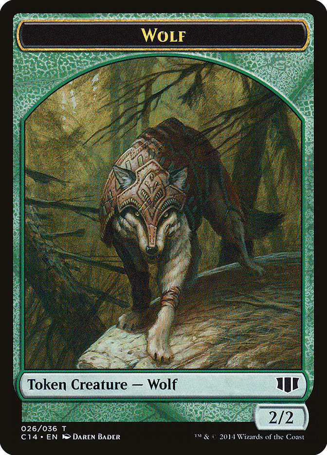 Treefolk // Wolf Double-Sided Token [Commander 2014 Tokens] | Good Games Modbury