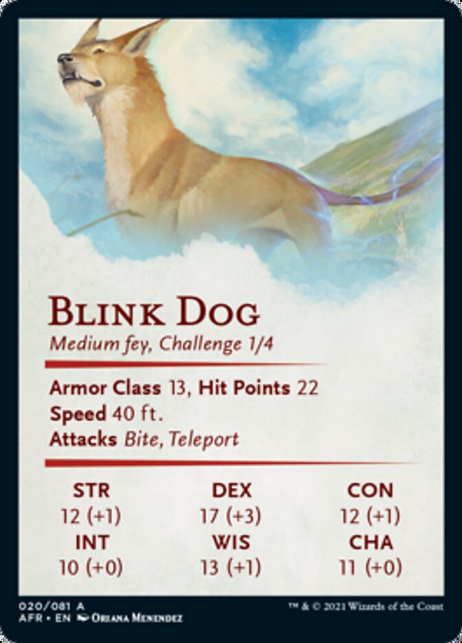 Blink Dog Art Card [Dungeons & Dragons: Adventures in the Forgotten Realms Art Series] | Good Games Modbury