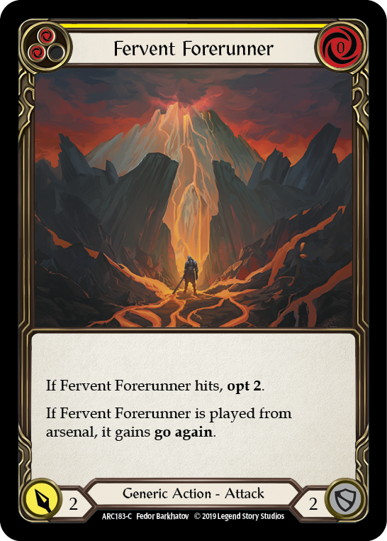 Fervent Forerunner (Yellow) [ARC183-C] (Arcane Rising)  1st Edition Rainbow Foil | Good Games Modbury