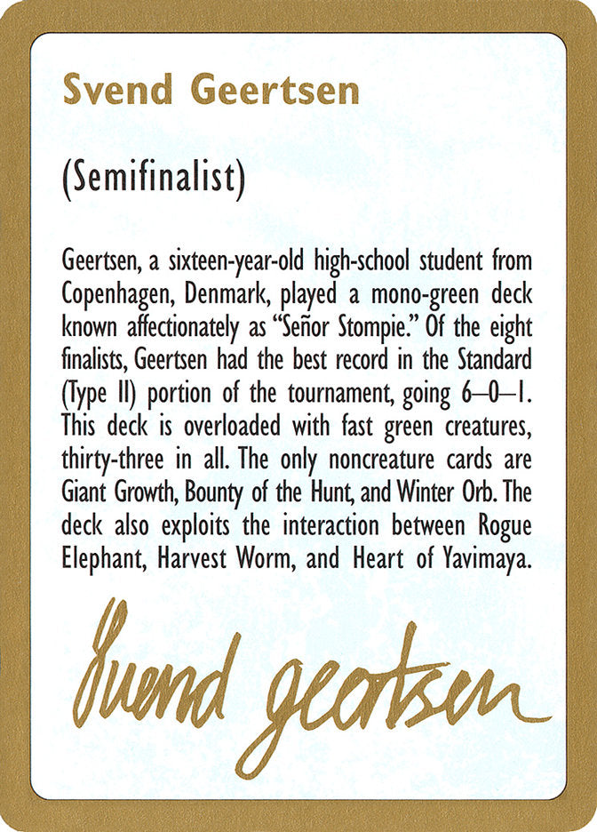 Svend Geertsen Bio [World Championship Decks 1997] | Good Games Modbury