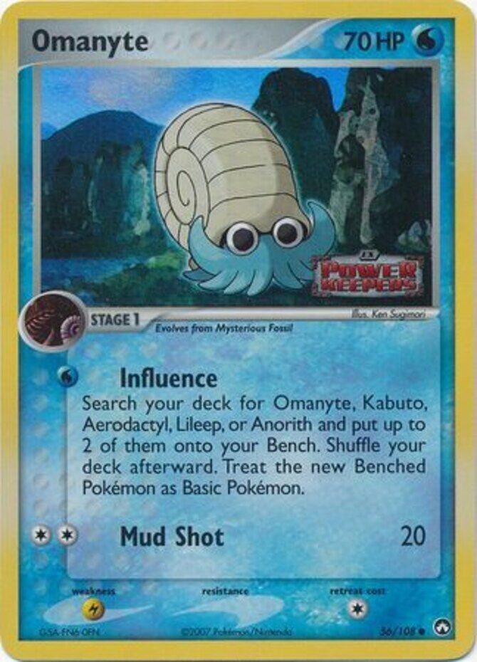 Omanyte (56/108) (Stamped) [EX: Power Keepers] | Good Games Modbury