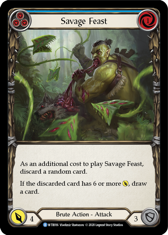 Savage Feast (Blue) [U-WTR016] (Welcome to Rathe Unlimited)  Unlimited Rainbow Foil | Good Games Modbury