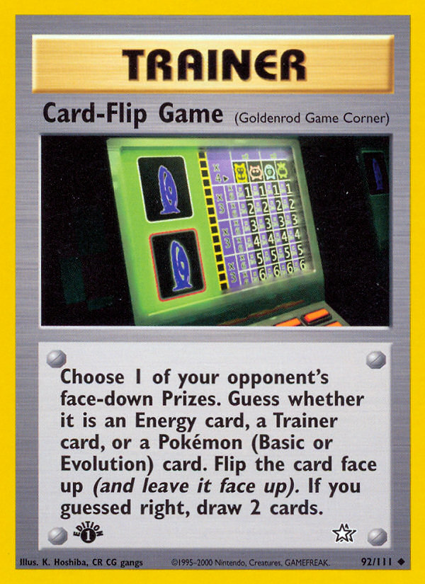 Card-Flip Game (92/111) [Neo Genesis 1st Edition] | Good Games Modbury