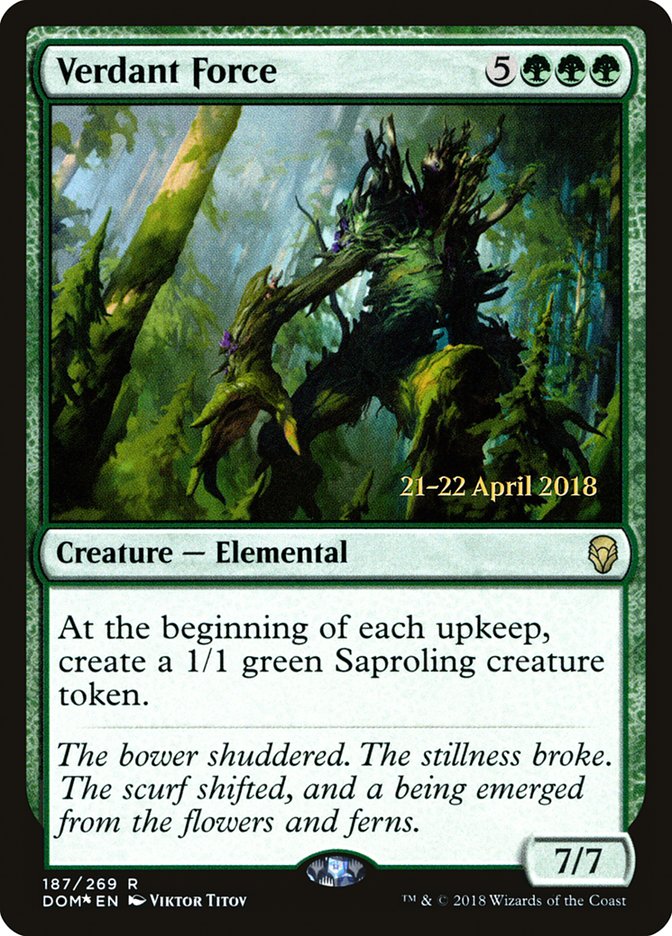 Verdant Force [Dominaria Prerelease Promos] | Good Games Modbury