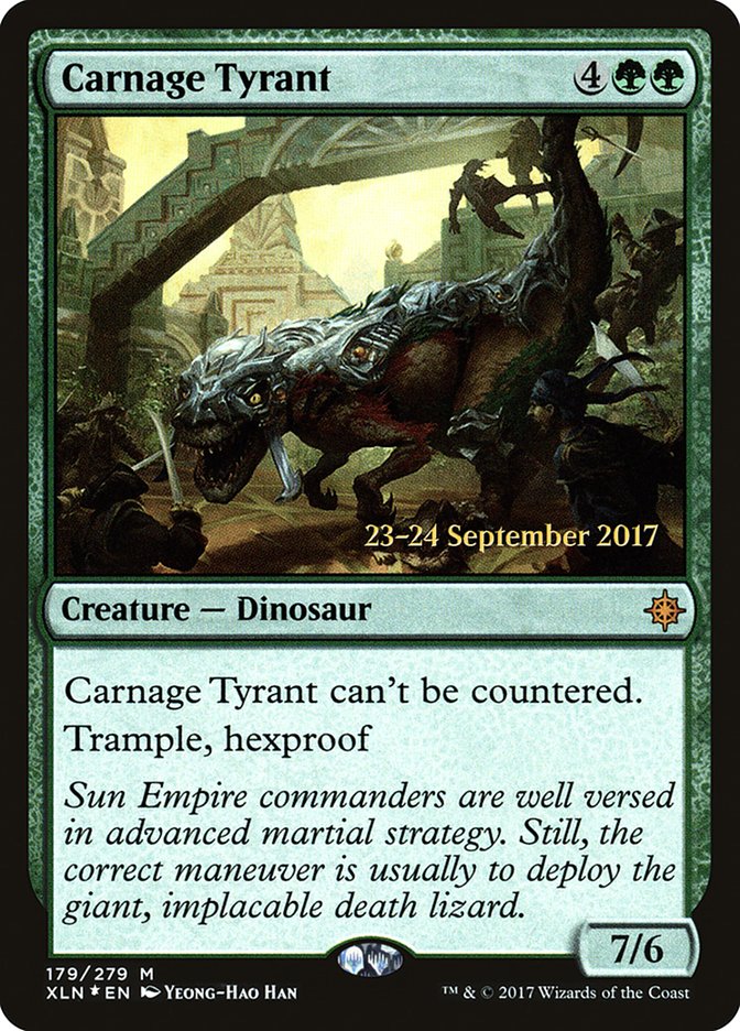 Carnage Tyrant [Ixalan Prerelease Promos] | Good Games Modbury