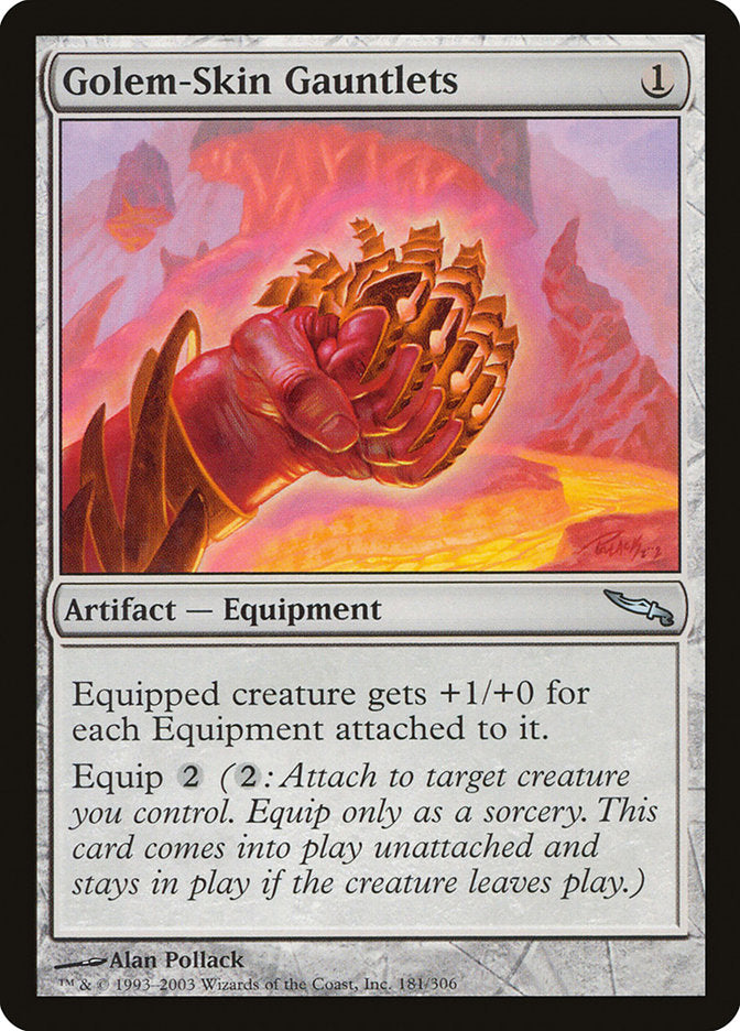 Golem-Skin Gauntlets [Mirrodin] | Good Games Modbury