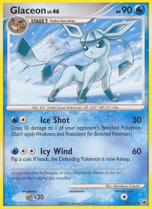 Glaceon (20/100) (Theme Deck Exclusive) [Diamond & Pearl: Majestic Dawn] | Good Games Modbury