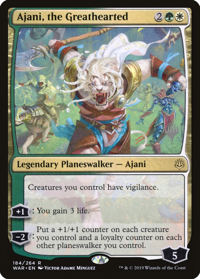 Ajani, the Greathearted (Promo Pack) [War of the Spark Promos] | Good Games Modbury