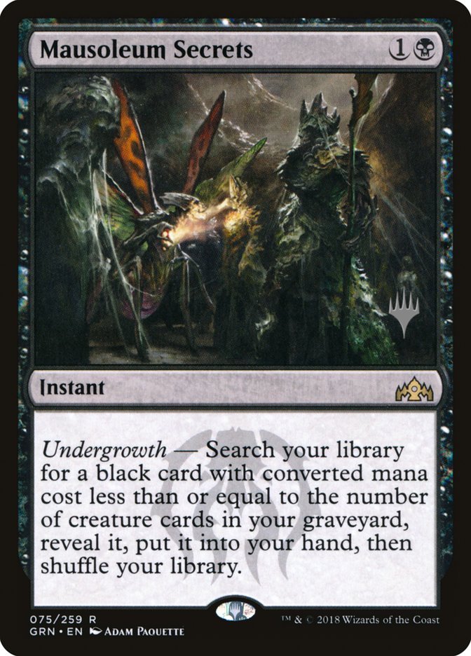 Mausoleum Secrets (Promo Pack) [Guilds of Ravnica Promos] | Good Games Modbury