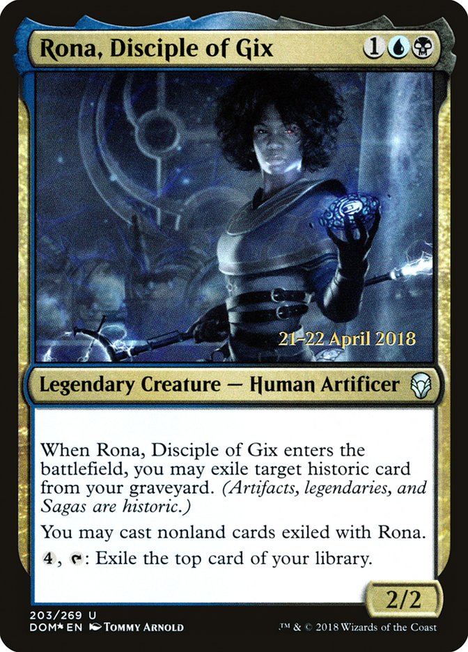 Rona, Disciple of Gix [Dominaria Prerelease Promos] | Good Games Modbury