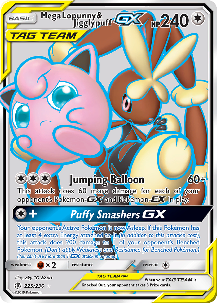 Mega Lopunny & Jigglypuff GX (225/236) [Sun & Moon: Cosmic Eclipse] | Good Games Modbury