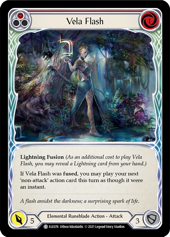 Vela Flash (Red) [ELE076] (Tales of Aria)  1st Edition Rainbow Foil | Good Games Modbury