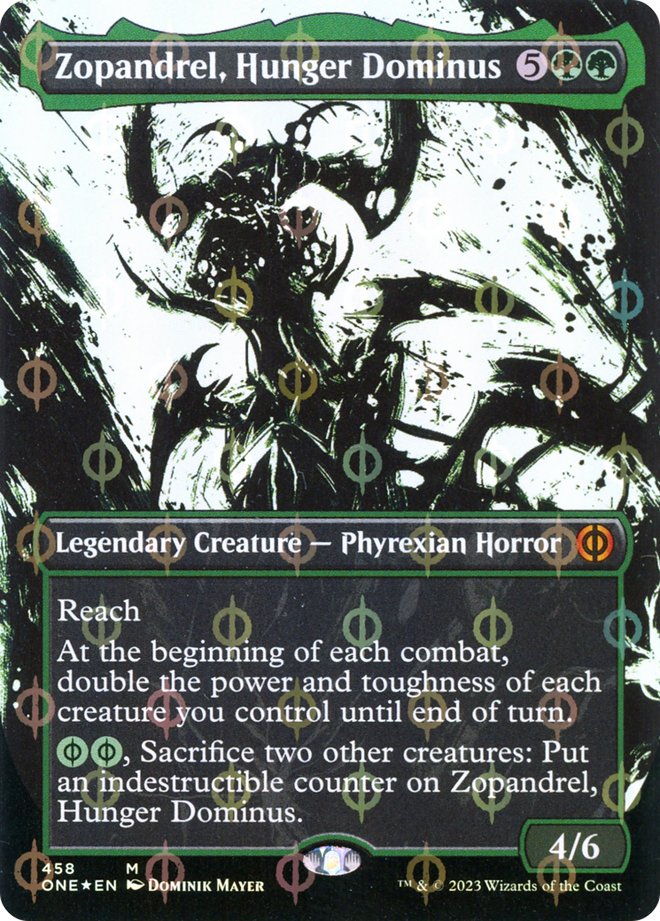 Zopandrel, Hunger Dominus (Borderless Ichor Step-and-Compleat Foil) [Phyrexia: All Will Be One] | Good Games Modbury