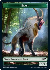 Beast // Treasure Double-Sided Token [Double Masters Tokens] | Good Games Modbury