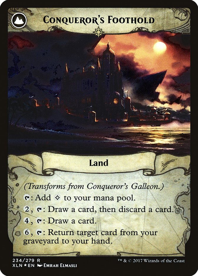 Conqueror's Galleon // Conqueror's Foothold [Ixalan Prerelease Promos] | Good Games Modbury