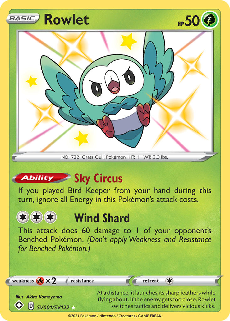 Rowlet (SV001/SV122) [Sword & Shield: Shining Fates] | Good Games Modbury