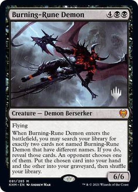 Burning-Rune Demon (Promo Pack) [Kaldheim Promos] | Good Games Modbury