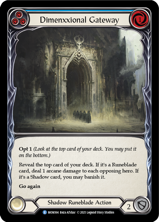 Dimenxxional Gateway (Blue) [MON164-RF] (Monarch)  1st Edition Rainbow Foil | Good Games Modbury