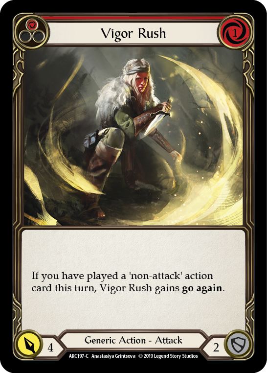 Vigor Rush (Red) [ARC197-C] (Arcane Rising)  1st Edition Rainbow Foil | Good Games Modbury