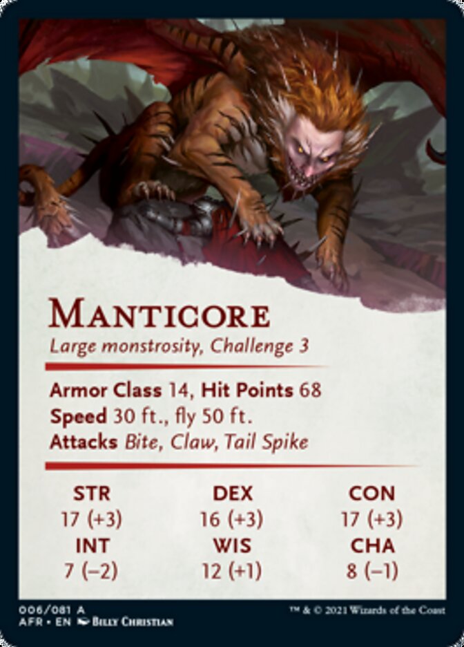 Manticore Art Card [Dungeons & Dragons: Adventures in the Forgotten Realms Art Series] | Good Games Modbury