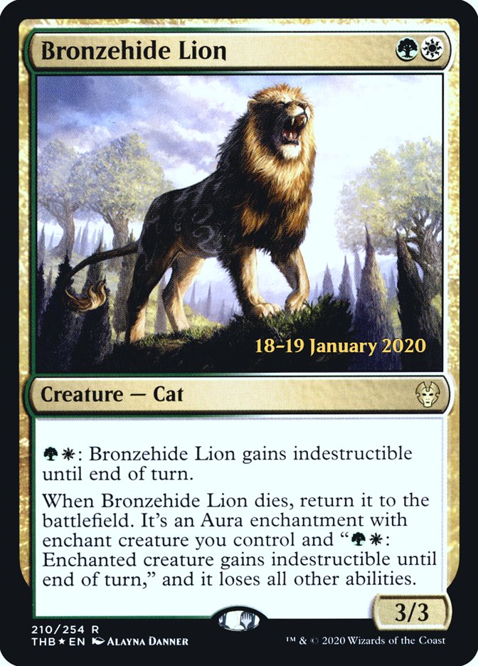 Bronzehide Lion [Theros Beyond Death Prerelease Promos] | Good Games Modbury