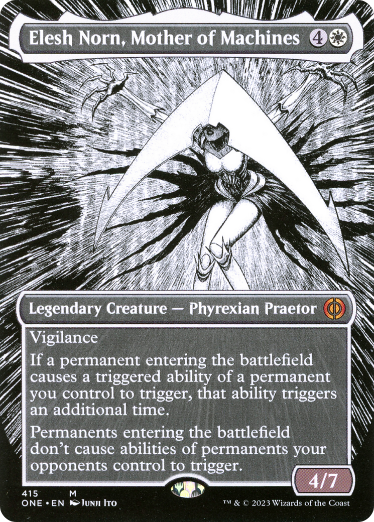 Elesh Norn, Mother of Machines (Borderless Manga) [Phyrexia: All Will Be One] | Good Games Modbury