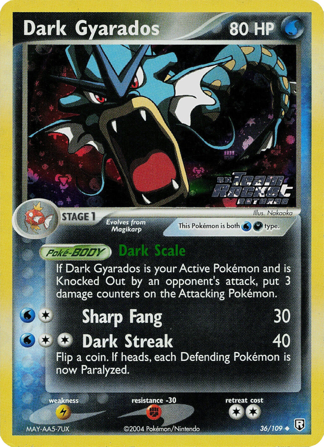 Dark Gyarados (36/109) (Stamped) [EX: Team Rocket Returns] | Good Games Modbury