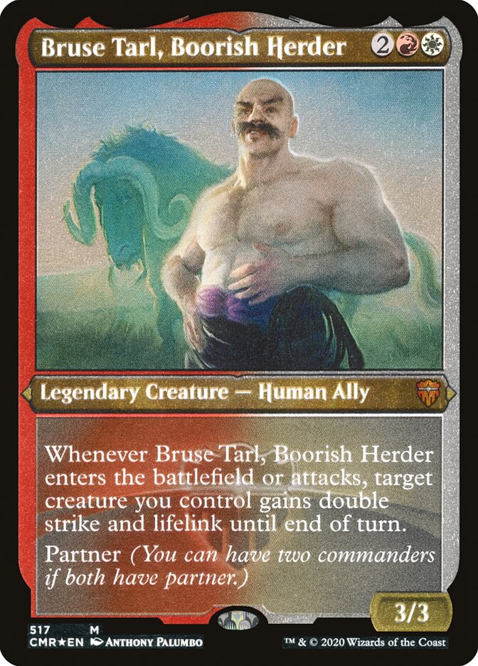 Bruse Tarl, Boorish Herder (Etched) [Commander Legends] | Good Games Modbury